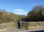 FZ003979 Jenni on bridge with Pontcysyllte Aqueduct, Llangollen.jpg